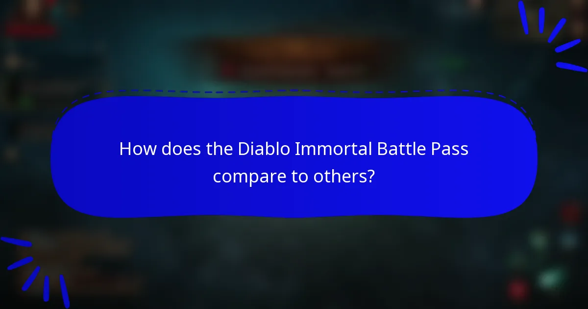 How does the Diablo Immortal Battle Pass compare to others?