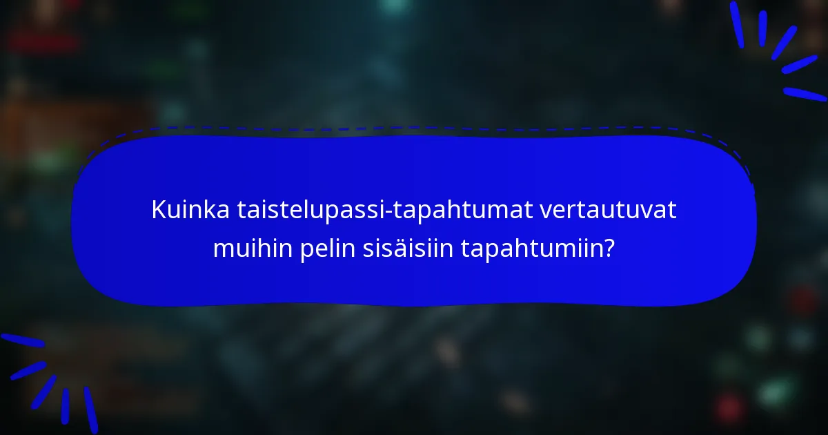 Kuinka taistelupassi-tapahtumat vertautuvat muihin pelin sisäisiin tapahtumiin?
