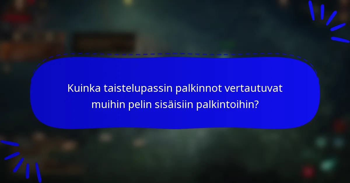Kuinka taistelupassin palkinnot vertautuvat muihin pelin sisäisiin palkintoihin?