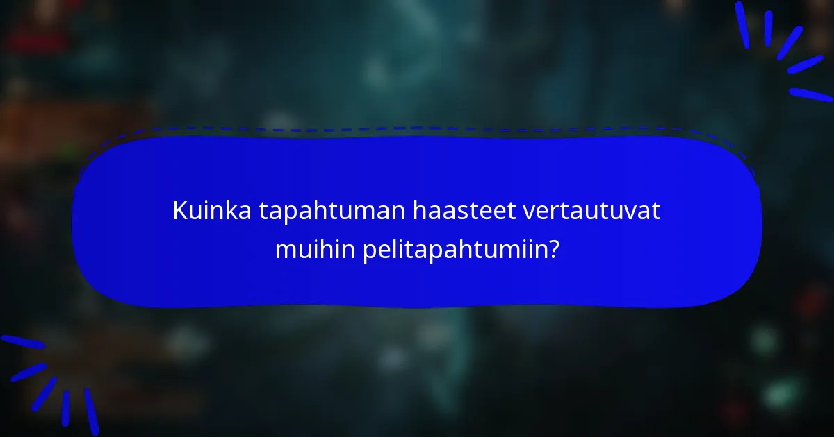 Kuinka tapahtuman haasteet vertautuvat muihin pelitapahtumiin?