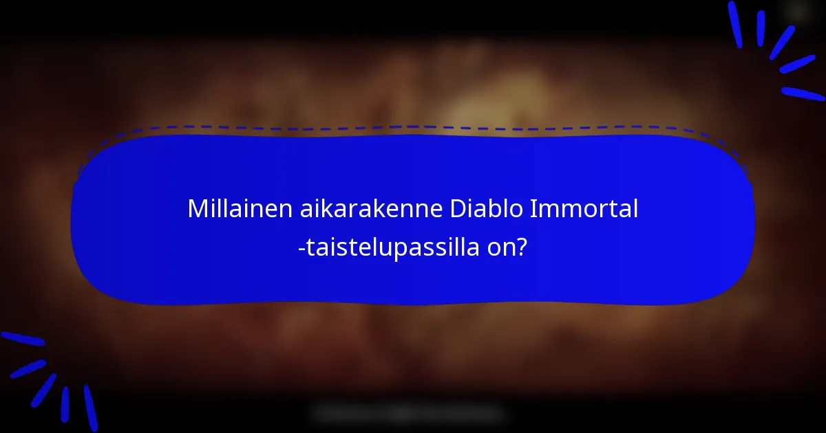 Millainen aikarakenne Diablo Immortal -taistelupassilla on?