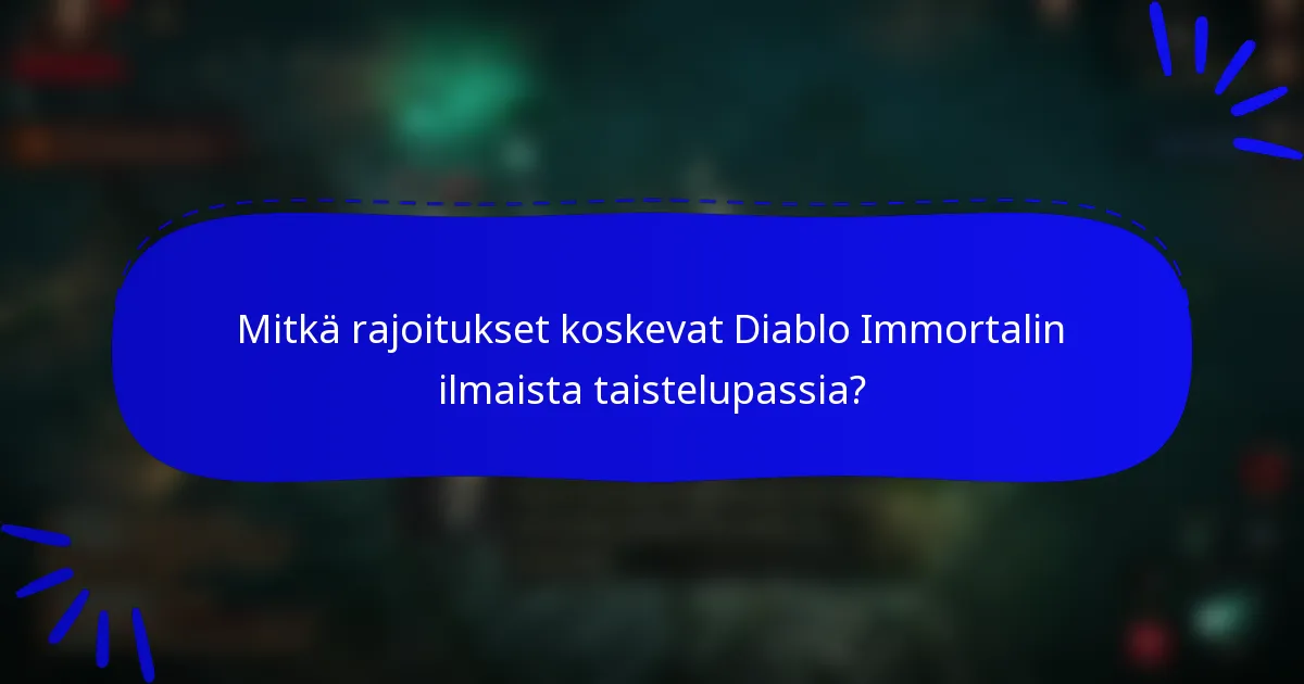 Mitkä rajoitukset koskevat Diablo Immortalin ilmaista taistelupassia?